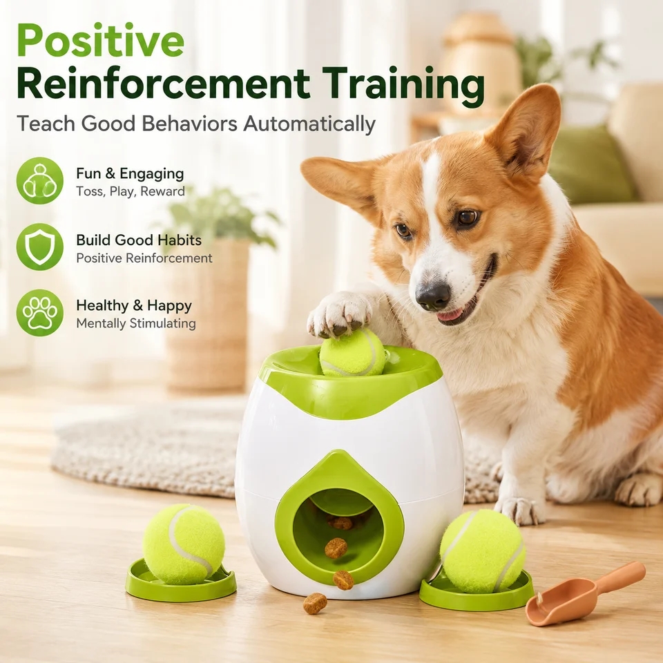 Automatic Dog Ball Launcher, I - Interactive Squeaky Plush Dog Toy ulasan dan harga