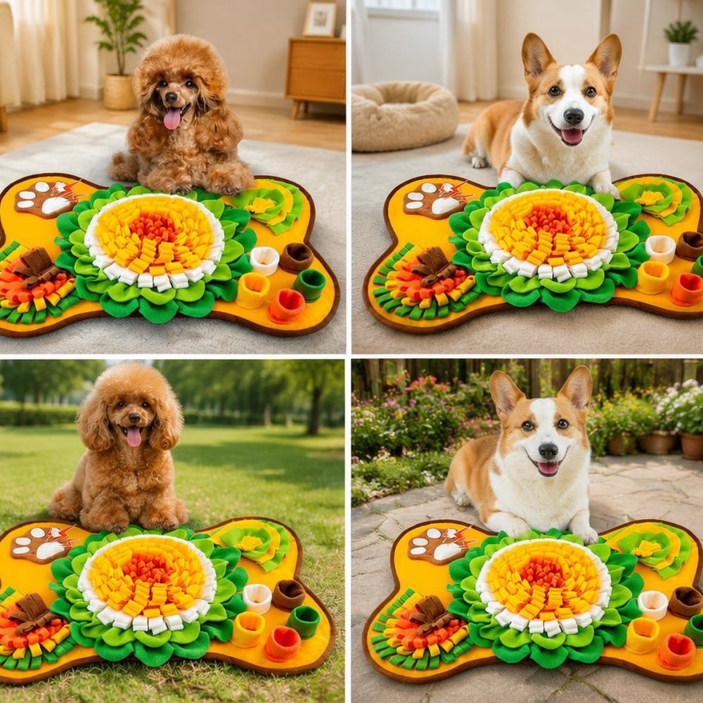 Bone Shape Dog Snuffle Mat Pet - Dog Puzzle Feeder Toy ulasan dan harga